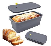 Moule a Cake Silicone, Antiadhésif Moule Gateau Pliable, Moule a Brioche Rectangulaire & réutilisable, Moule Pain de Mie avec Couvercle pour Gâteau Pain Pâtisserie Cuisson Bricolage, 32x14.5x11.5cm
