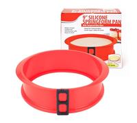 Moule à charnière rond en silicone - 25 cm - Avec fond en verre résistant aux rayures - Fonction anti-adhésive - Pour gâteaux et tartes parfaits par les boulangers amateurs et professionnels