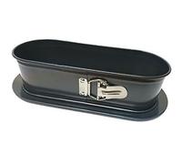 Moule à charnières ovale - BAUMALU - 31x12x8 cm - Acier revêtu Carbon steel 0,8 mm - Antiadhérent anthracite