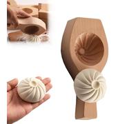 Moule à chignon en bois sculpté à la main - Presse à pâte en forme de fleur pour petits pains faits maison, boulettes, biscuits, gâteaux - Ustensile de cuisine multifonction (taille M)