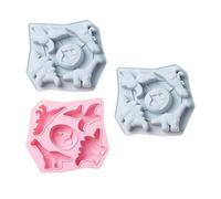 Moule À Chocolat 2 Pièces Dinosaure Forme Silicone Gâteau Gelée Plaque À Glace Cuisson Pudding Moule À Chocolat Bleu Rose