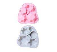 Moule À Chocolat 2Pcs Étoile En Silicone Plaque De Cuisson Cuisson Gâteau Biscuits Chocolat Cookie Moule Bleu Rose