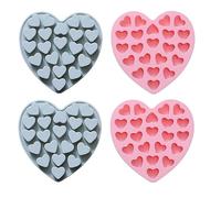 Moule À Chocolat 4Pcs Amour En Silicone Pêche Coeur Chocolat Bonbons Décoratif Pudding Snack Moule Bleu Rose