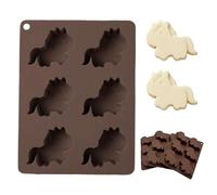 Moule à Chocolat Cheval - Moule 6 Empreintes pour Plâtre - à glaçons en forme de cheval - pour glaçons, savons, bonbons, fêtes, pâtisserie, DIY, gelées et bonbons