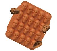 Moule à chocolat en forme de tête de mort, moule squelette 3D, plateau à bonbons, design facile à démouler, matériau réutilisable, parfait pour Halloween, fournitures de décoration en gomme, 29 x 26,5