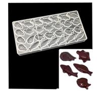 Moule à chocolat en polycarbonate de formes multiples, moule transparent 3D fait à la main, moule à chocolat de Noël, moule à dessert (28 cellules poissons)