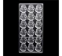 Moule à chocolat en polycarbonate transparent Kunye à 18 trous pour la fabrication de bonbons à la gelée de Noël, bonhomme de neige, chocolat, bonbons, sucre