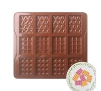 Moule À Chocolat En Silicone | 12 Cavités Pour Barres Carrées Chocolat,Forme À Pâtisserie Pour Snacks,Pour la Cuisine les Desserts les Bonbons les Biscuits la Gelée les Fêtes et les Réunions