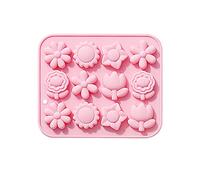 Moule à chocolat en silicone à 12 cavités en forme de fleur pour décoration de gâteaux