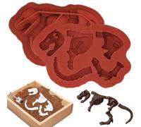 Moule à chocolat en silicone de qualité alimentaire anti-adhésif en forme d'os de dinosaure, moule amusant pour chocolat, bonbons, bonbons gélifiés, Halloween, fête de Noël (1 pièce)