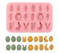 Moule à chocolat en silicone de qualité alimentaire sur le thème de Pâques, lapins, œufs, gâteaux, biscuits, desserts, décoration créative de vacances