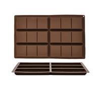 Moule à chocolat en silicone | Moule à 6 cavités pour barre de chocolat et bonbons, barre énergétique en silicone pour cuisine, maison, fête, anniversaire, mariage, vacances,