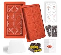 Moule à chocolat en silicone, moule à chocolat profond avec autocollants, grattoir et sac, moule à chocolat, moule à chocolat, moule à chocolat extra profond pour chocolat, praline, bonbons