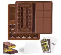 Moule à chocolat en silicone, moule à chocolat profond avec grattoir et sac, moule à chocolat antiadhésif extra profond pour chocolat, praline, bonbons