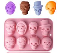 Moule à Chocolat En Silicone, Moule En Silicone TêTe De Mort, Moule à Chocolat, Moule à Praliné, Moule En Silicone Pour Bonbons, Chocolat, GeléE (Rose)