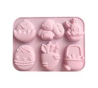Moule à chocolat en silicone - Outils de décoration de gâteaux - Série de Pâques - Moule de cuisson pour chocolat, bonbons, sucre, fondant, moule de décoration de gâteau, moules de fête amusants au