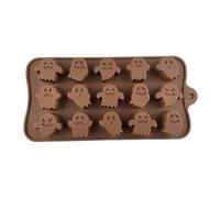 Moule à chocolat Halloween - Bol fantôme en silicone - 15 cavités - Outil de moulage en résine - Candy Jelly Ice Cubbe - Accessoire de décoration festif, artisanat - Salutations - Cuisine Party