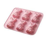 Moule à chocolat lapin - Lapins 3D réutilisables à 6 cavités | Moule Lapin de Pâques pour Loisirs Créatifs - Pour cupcake argile sucre muffin famille amis hommes femmes anniversaire fête maison