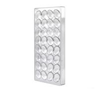 Moule à chocolat rigide en plastique transparent pour la fabrication de chocolats et de bonbons, matériau en polycarbonate, lisse et antiadhésif pour la surface, 27,3 x 13,4 x 2,4 cm (en forme de