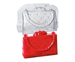 Moule à chocolat transparent en forme de sac à main - Moule 3D - Outil de cuisson pour gâteaux, chocolats, gelées, fondants, fleurs