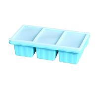 Moule à congélateur en silicone à 3 sections - Grand plateau cube avec couvercle hermétique, récipient réutilisable pour la préparation des repas, stockage de bouillon et sauces, accessoire pour Be