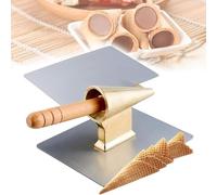 Moule à cornet de crème glacée, cylindre en cuivre pur avec poignée confortable, prototypage rapide pour cônes de gaufres DIY