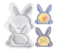 Moule à couler - Kit de décoration de lapin - Vacances de printemps avec fabrication facile - Décoration d'intérieur avec matériau durable - Artisanat - Béton plâtre pour décoration de maison créative