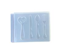 Moule à couverts en silicone souple pour projets en résine faits à la main, décoration sur le thème de la cuisine, outil d'artisanat, cuillère et fourchette, moule de moulage en résine