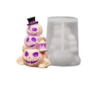 Moule à Crâne en Forme de,Moule 3D en Silicone Réutilisable à Trois Couches | à Bonbons,Pour Gâteau, Bonbons, Chocolat, Savon, Bougie, Art, Fête