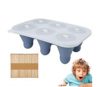 Moule à crème glacée, 6 cavités thématiques au badminton | Moule à glace en silicone avec bâtonnets en bois - Pour desserts, brownies, gâteaux, mousse au chocolat, pudding, fondant, jus