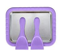 Moule à crème glacée à faire soi-même - Machine à crème glacée instantanée avec 2 spatules pour enfants - Pour faire soi-même des slushies, du gelato, du sorbet et de la crème glacée roulée (violet)
