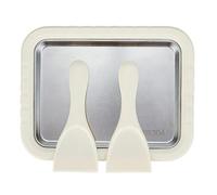 Moule à crème glacée à faire soi-même, machine à crème glacée instantanée, avec 2 spatules pour enfants à faire soi-même soi-même des slushies, gelato, sorbet et crème glacée roulée (blanc)