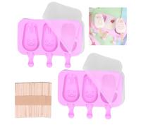 Moule à Crème Glacée en Silicone, Kit Complet avec 3 Grilles et 100 Bâtonnets en Forme de Lapin pour Enfants et Famille, Goûters et Anniversaires