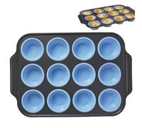 Moule à cupcakes 12 cavités anti-adhésif portable léger en silicone | Plaque de cuisson pour muffins pour cuisine, maison, micro-ondes, table à manger, cuisine, pâtisserie, aliments, femmes