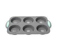 Moule à cupcakes à motif - Moule de cuisson en silicone antiadhésif à six cavités, plateau à pâtisserie flexible résistant à la chaleur, passe au four | Yuletide Cacao Confection F