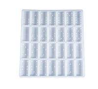 Moule à dominos en silicone souple et anti-adhésif - 28 cavités - Pour moulage de résine époxy