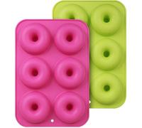 Moule à Donuts en Silicone - Cake Factory - Antiadhésif - Vert+Rose