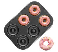 Moule à donuts pour la pâtisserie | 6 Cavités en Acier Carbone Antiadhésif Réutilisable,Pour Cuisson des Bagels et Gâteaux - pour gâteaux, desserts, maison, appartement, restaurant, ferme, anniversair