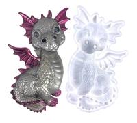 Moule à dragon en silicone 3D - Moulage en résine artisanal, forme de bougie en béton, moule de sculpture durable, design artistique | Stamp en forme de dragon adapté aux projets artistiques
