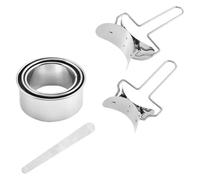 Moule à Dumplings en Acier Inoxydable, Découpe Ronde Uniforme | Nettoyage Facile, Usage la Cuisine et Atelier, Sandwich et Pâte à Biscuits, Cuillère Incluse