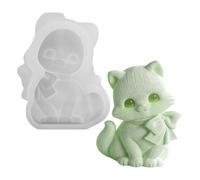 Moule à en forme de chat pour verser des bougies, réutilisable et flexible en silicone avec motif chat - Matrices de moulage en résine et de chocolat - Pour adultes, famille, amis, femmes et