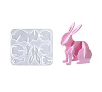 Moule à épissure créative en forme de lapins de Pâques pour résine et plâtre, idéal pour les activités familiales et la décoration de la maison