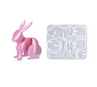 Moule à épissure créative en forme de lapins de Pâques pour résine et plâtre, idéal pour les activités familiales et la décoration de la maison