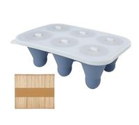Moule À Esquimaux | 6 Cavités à Démoulage Facile avec Couvercle | Moule en Silicone pour Bloc de Glace avec Bâtonnets | Pour La Pâtisserie Chocolat Mousse Brownie Fondant Gâteau Pudding