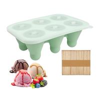 Moule À Esquimaux | 6 Cavités Anti Fuites Démoulage Facile - Moule À Briques De Glace En Silicone Avec Bâtonnets - Pour La Pâtisserie Chocolat Mousse Brownie Fondant Gâteau Pudding