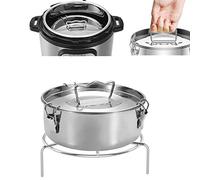 Moule à flanelle, en acier inoxydable, avec couvercle et poignée, pour Instant Pot 6, 8 Qt avec cuiseur vapeur