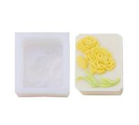 Moule À Fleurs En Silicone Fait À La Main Plâtre De Savon Diffuseur De Voiture Accessoire Artisanal D'huile Essentielle Moule À Bougie Florale Carré
