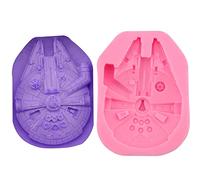 Moule à Fondant 2 Pièces Star Wars Vaisseau Spatial Décoration De Gâteau Moule De Cuisson Chocolat Moule En Silicone