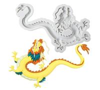 Moule à fondant en forme de dragon volant 3D, moule à gâteau en silicone de style chinois, 16 x 10,5 x 0,9 cm, produit | Moule à dessert en résine, chocolat, bricolage, décoration de gâteau