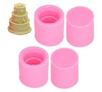 Moule à Fondant en Silicone, 4 pièces, moule à bougie en forme de gâteau de mariage, moule à savon de Style élégant et mignon pour Mousse de chocolat à faire soi-même, rose